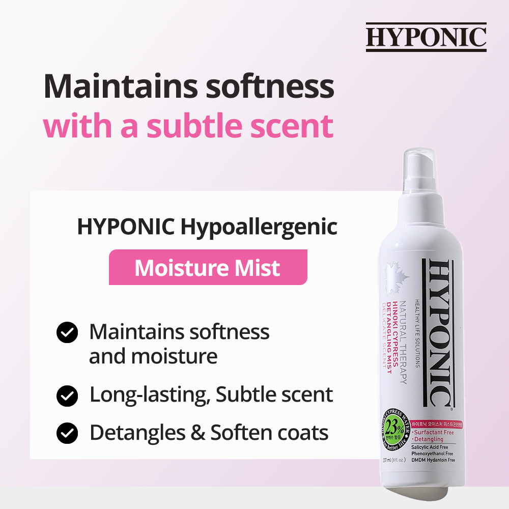 HYPONIC Fuktighetsgivende flokeløsende spray uten duft 237ml